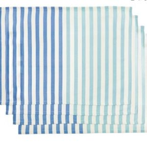 NWT Katie Kime Blue and White Striped Placemat Set